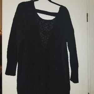 Black Torrid sweater with lace up back sz 2